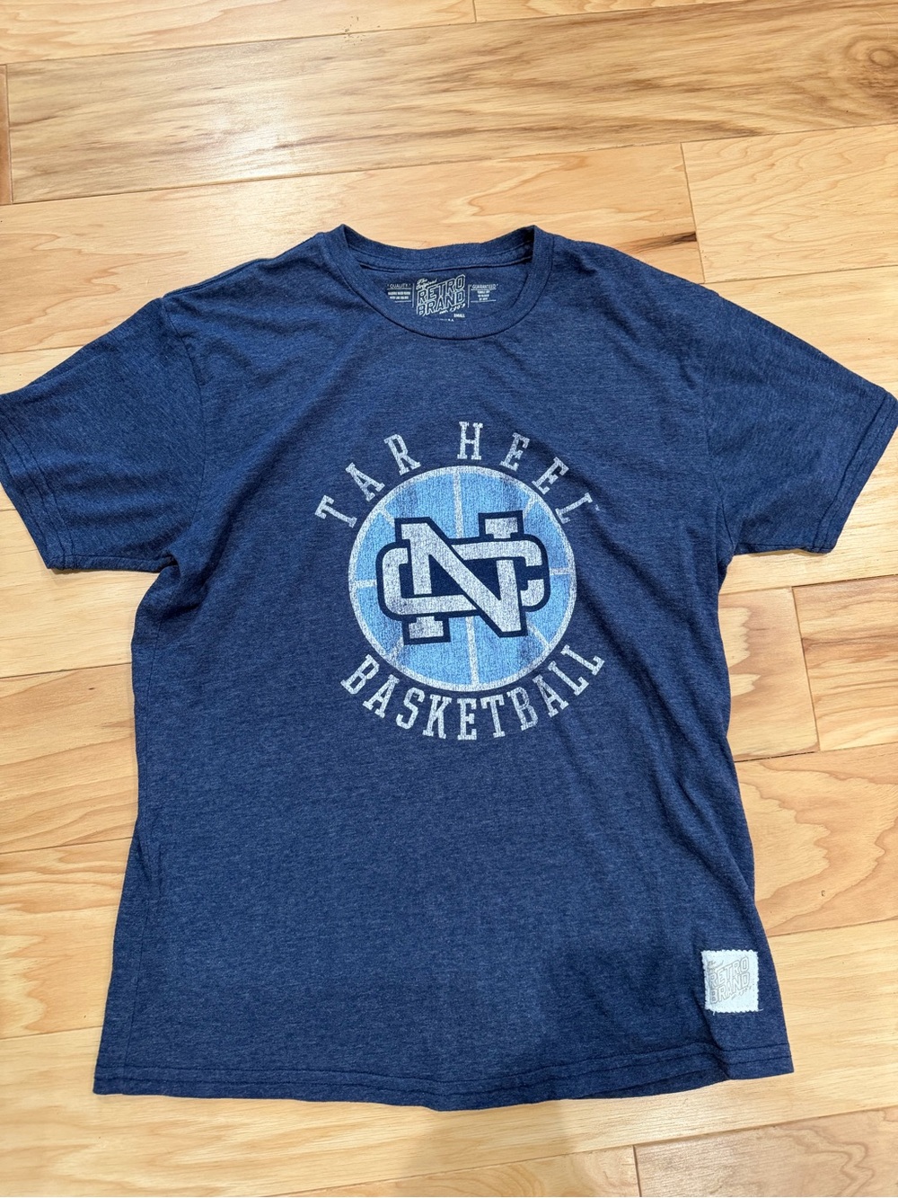 Original Retro Brand Navy Tar Heel Basketball Short Sleeve Tee